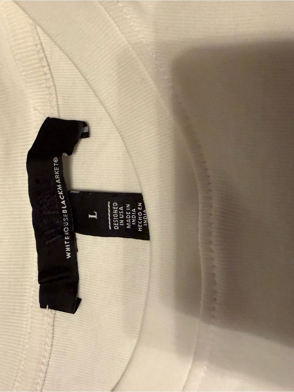 White House Black Market White Crewneck Short Sleeve Tee